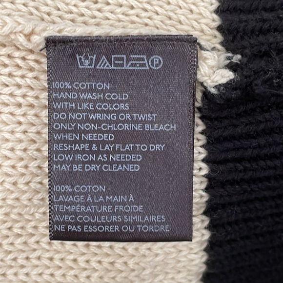 BDG OverSized, 100% Cotton, Stripes, Cream & Black Sweater V-Neck - Picture 5 of 9